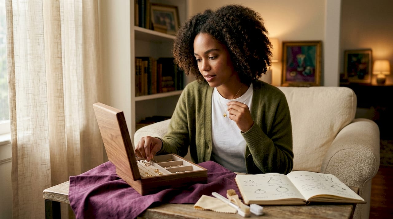 Woman choosing affordable occasion jewelry