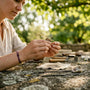 Artisan polishing minimalist jewelry ring