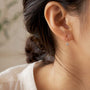 Close-up of earring on sensitive skin