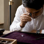 Hands calculating diamond price per carat