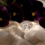 Close-up of sparkling lab-grown moissanite gem