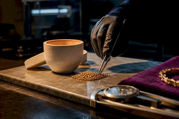Recycled gold materials undergoing refinery verification