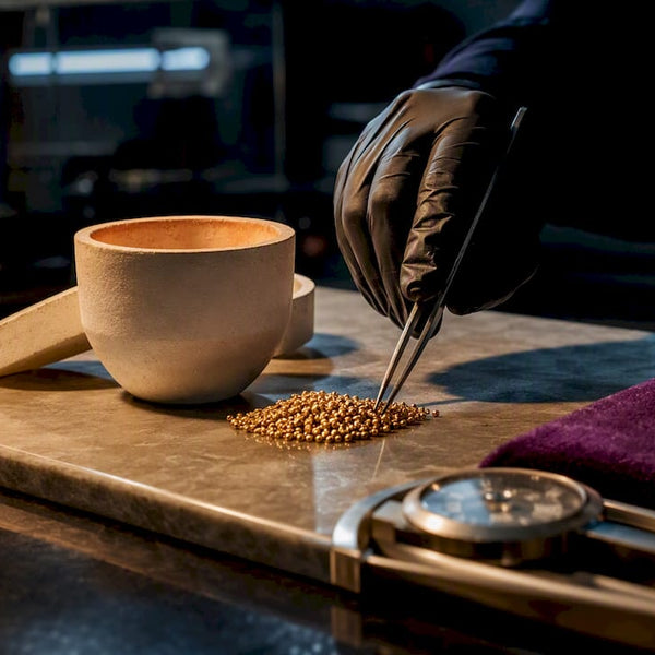 Recycled gold materials undergoing refinery verification
