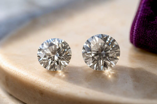 Two gemstones compared by visible diameter