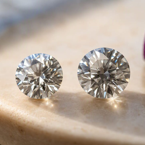 Two gemstones compared by visible diameter
