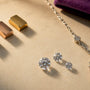 Partial moissanite necklace with gemstone and metal samples