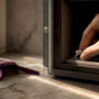 Partial ring placed inside a jewelry safe