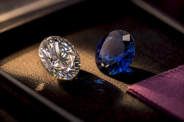 Two gemstones compared for sparkle and color