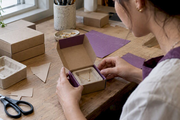 Premium eco-friendly jewelry box with pulp insert