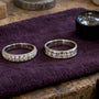 Pavé and channel-set rings side by side