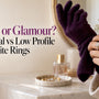 Cathedral moissanite ring catching on a glove