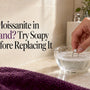 Moissanite ring soaking in mild soapy water