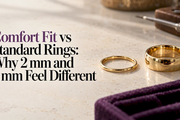 Gold bands show contrasting widths and interiors