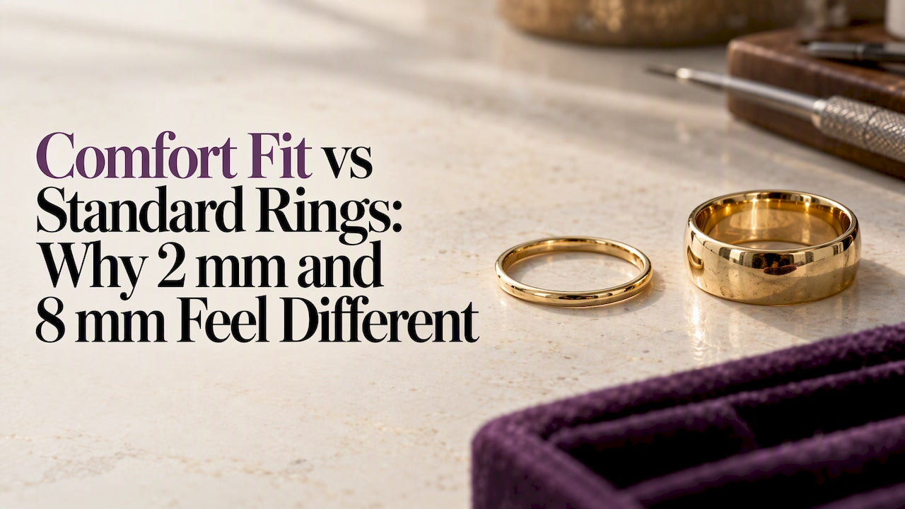 Gold bands show contrasting widths and interiors