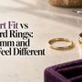 Gold bands show contrasting widths and interiors