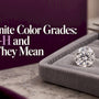 Two moissanite stones compared on grading tray