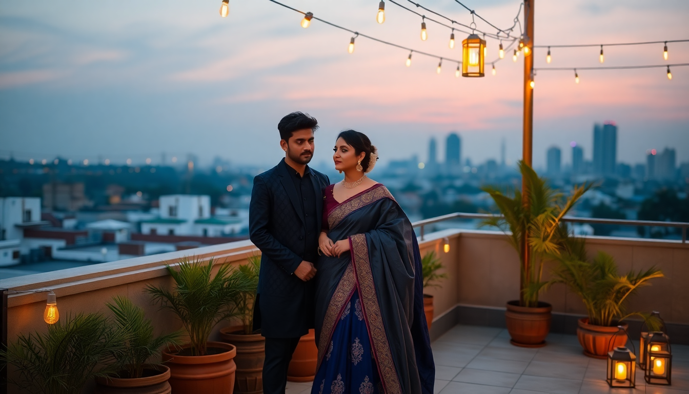 Rooftop Rendezvous: A Modern Indian American Love Story Told in Moments at a South Asian Social Gathering