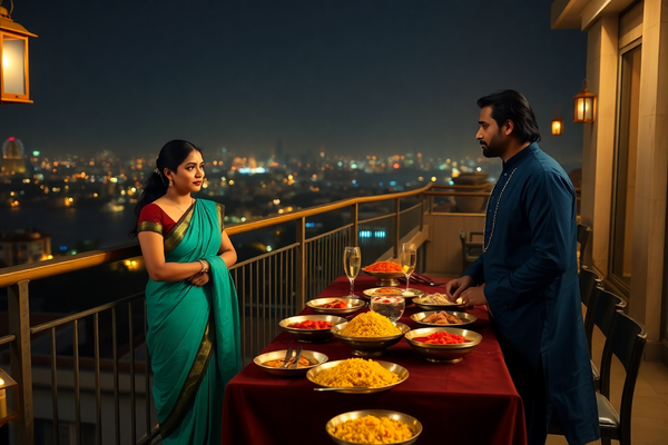 Rooftop Rendezvous: A Modern Indian American Love Story at a South Asian Dinner Party