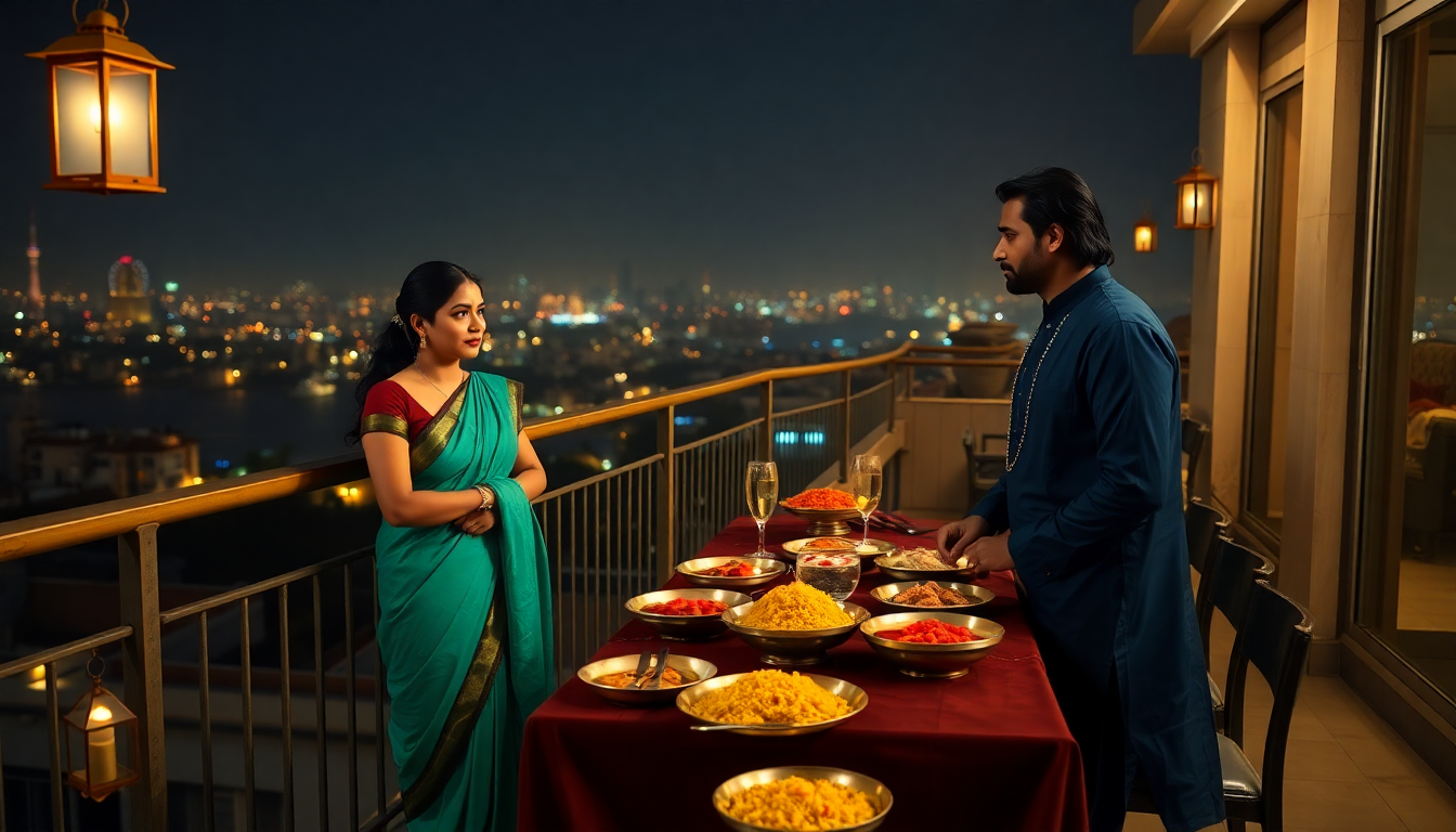 Rooftop Rendezvous: A Modern Indian American Love Story at a South Asian Dinner Party