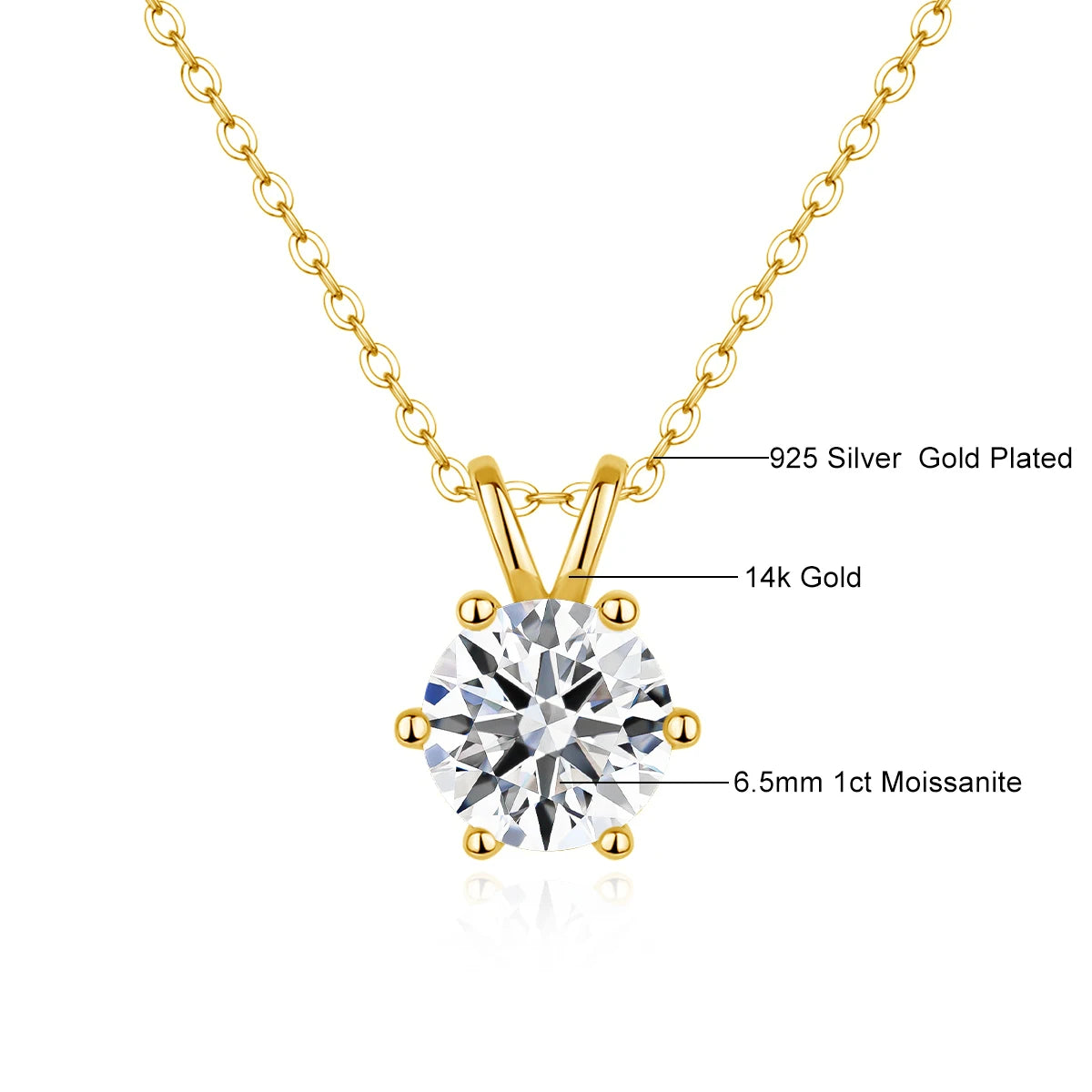 Moissanite Diamond Necklace 