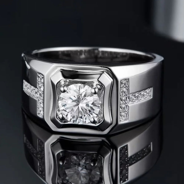 Sterling Silver with 2ct Moissanite Ring