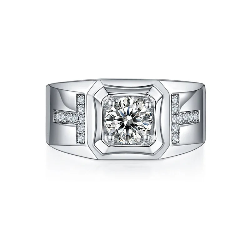 Sterling Silver with 2ct Moissanite Ring