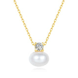 18K Gold Pearl Necklace 