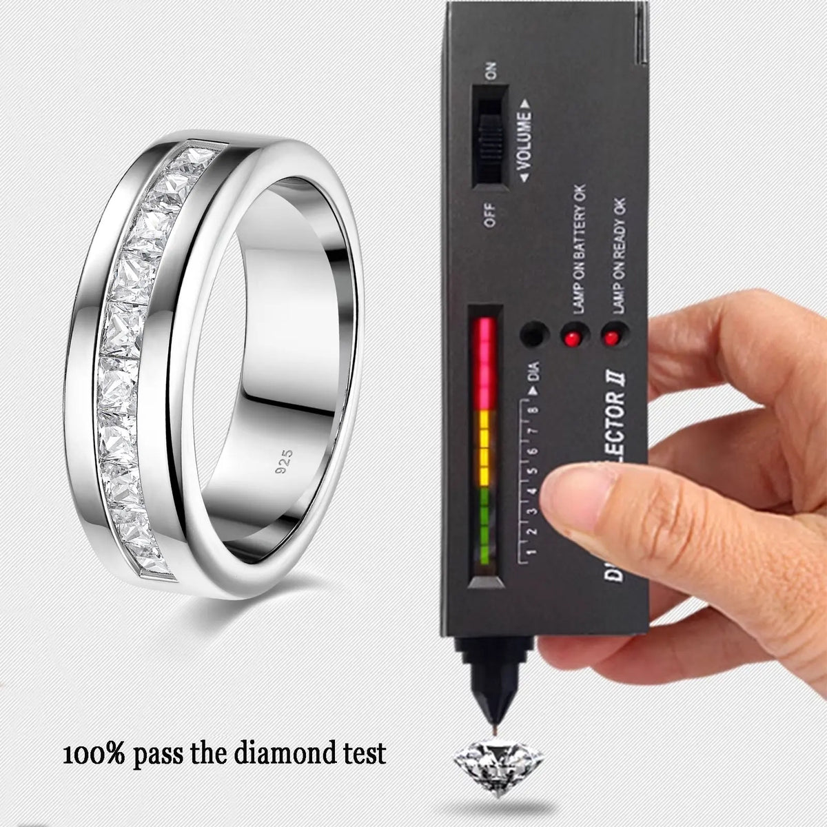 Square Cut Half Eternity Ring