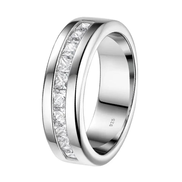 Square Cut Half Eternity Ring