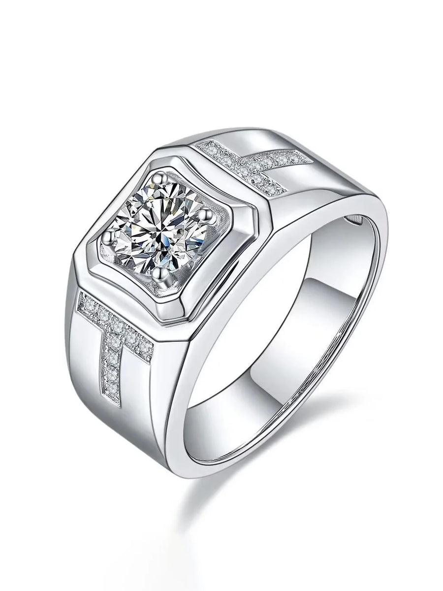 Sterling Silver with 2ct Moissanite Ring