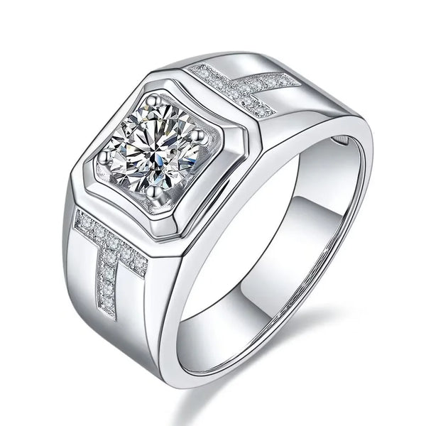 Sterling Silver with 2ct Moissanite Ring