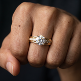 Aigle Ring by Meri Jaan — lab-grown moissanite ring, worn by model