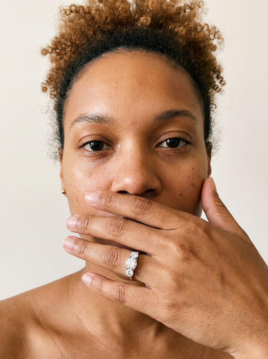 Altdorf Ring by Meri Jaan — lab-grown moissanite ring, worn by model