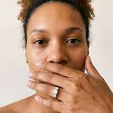 Altdorf Ring by Meri Jaan — lab-grown moissanite ring, worn by model