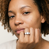 Altdorf Ring by Meri Jaan — lab-grown moissanite ring, worn by model