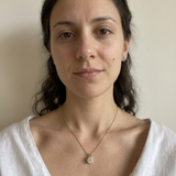 Appenzell Necklace by Meri Jaan — lab-grown moissanite necklace, worn by model