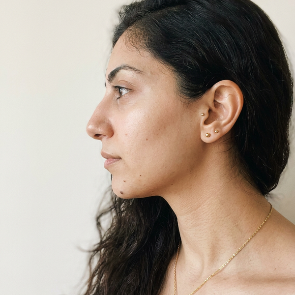 Appenzell Necklace by Meri Jaan — lab-grown moissanite necklace, worn by model