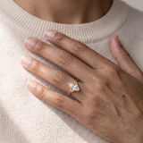 Asco Ring by Meri Jaan — lab-grown moissanite ring, worn by model