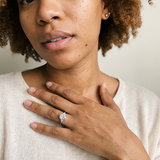 Avers by Meri Jaan — lab-grown moissanite jewellery, worn by model