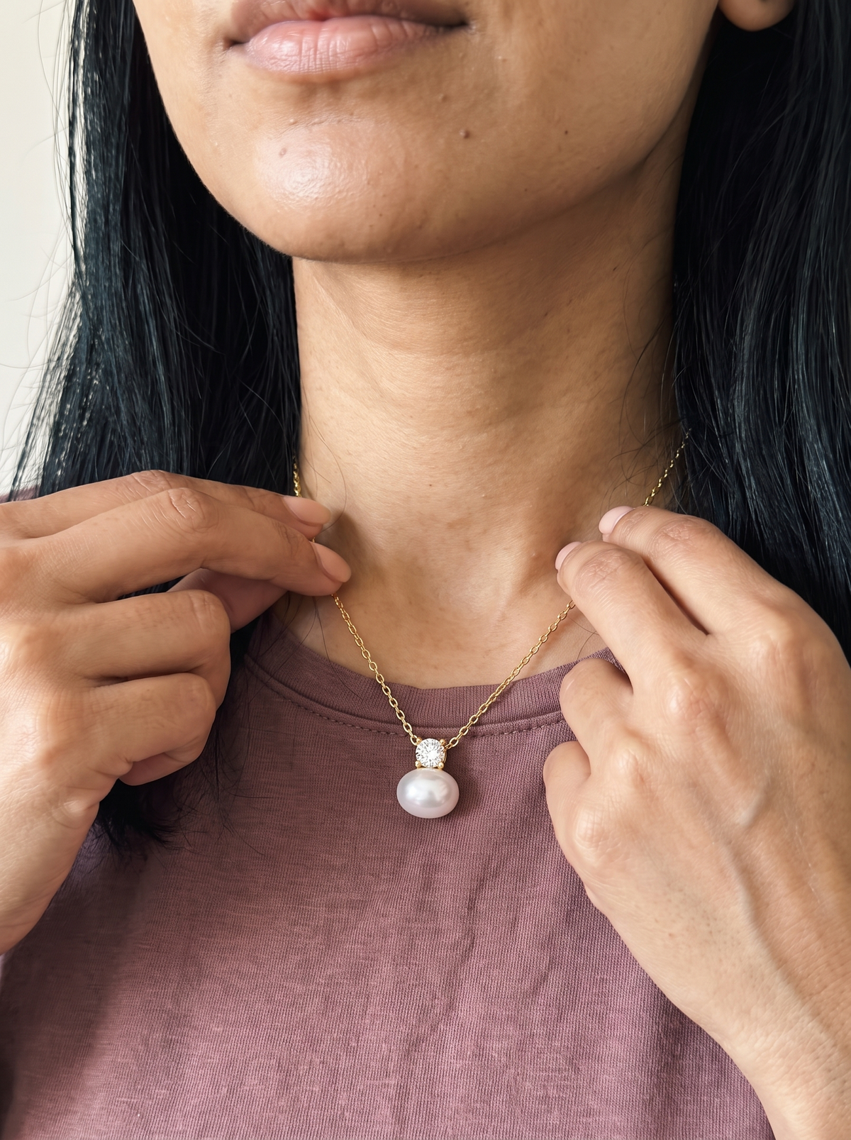 Baden Necklace worn by model