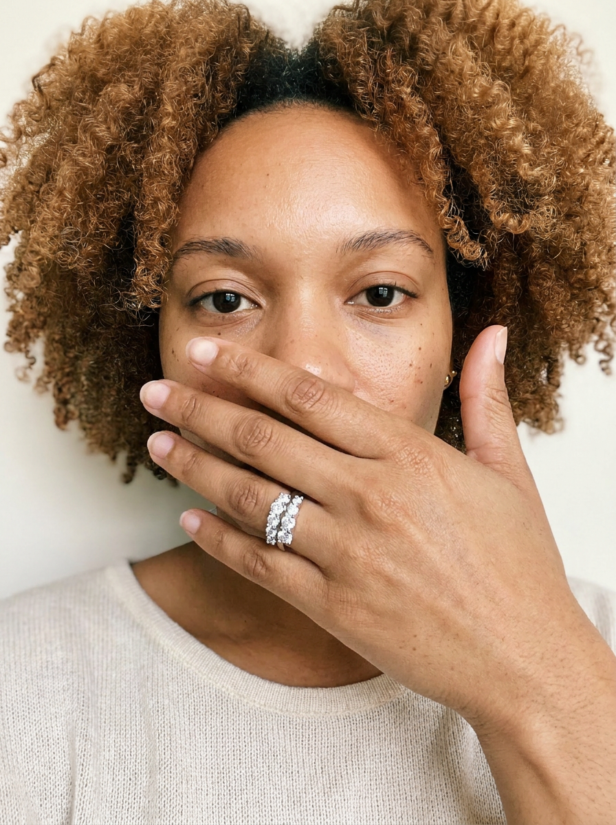 Biel Rings by Meri Jaan — lab-grown moissanite ring, worn by model