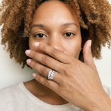 Biel Rings by Meri Jaan — lab-grown moissanite ring, worn by model