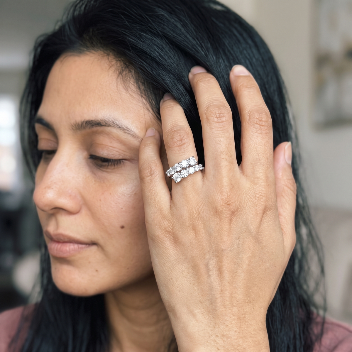 Biel Ring worn by model