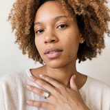 Bosco Gurin by Meri Jaan — lab-grown moissanite jewellery, worn by model