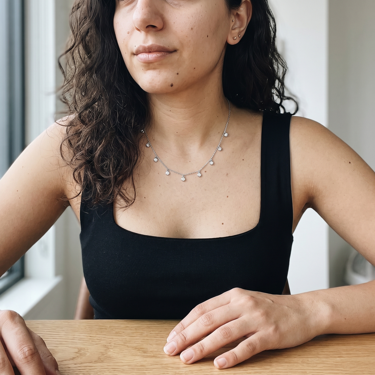 Carona Necklace worn by model