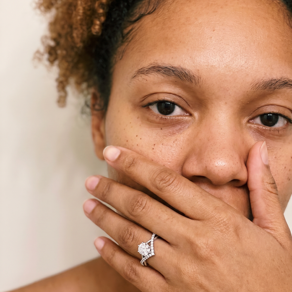 Château de Chillon Ring by Meri Jaan — lab-grown moissanite ring, worn by model