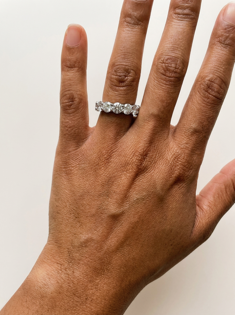 Churwalden Ring by Meri Jaan — lab-grown moissanite ring, worn by model