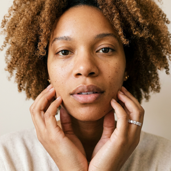 Churwalden Ring by Meri Jaan — lab-grown moissanite ring, worn by model
