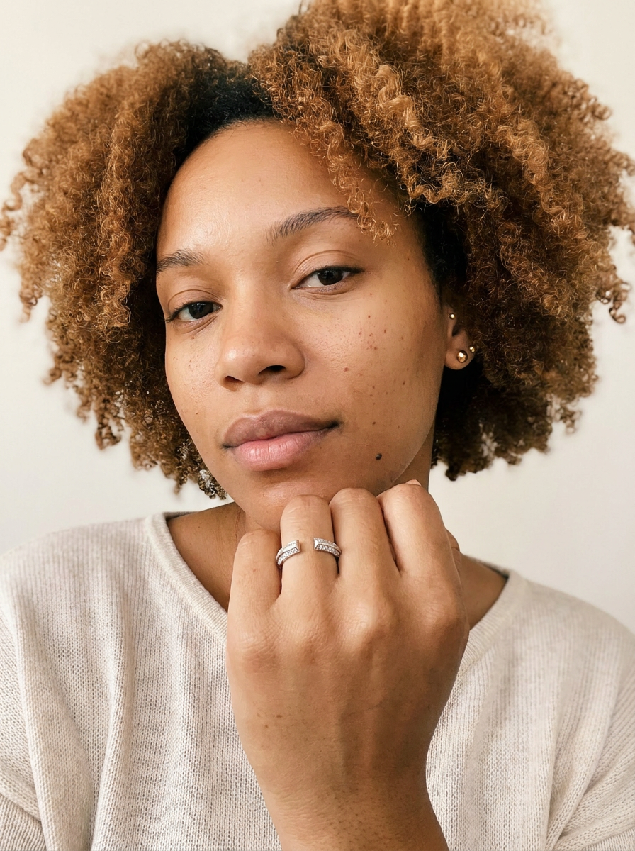 Corippo by Meri Jaan — lab-grown moissanite jewellery, worn by model