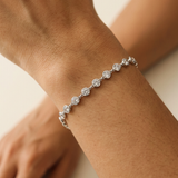 Crans-Montana Bracelet by Meri Jaan — lab-grown moissanite bracelet, worn by model